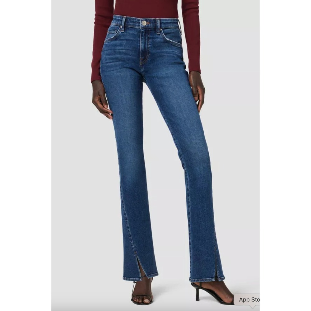 HUDSON Barbara High-Rise Baby Bootcut Jeans With Split Hem